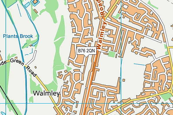 B76 2QN map - OS VectorMap District (Ordnance Survey)