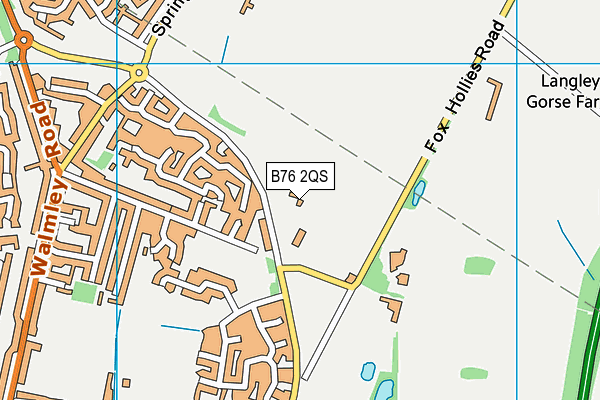 B76 2QS map - OS VectorMap District (Ordnance Survey)