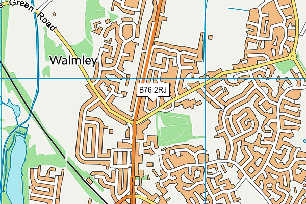 B76 2RJ map - OS VectorMap District (Ordnance Survey)