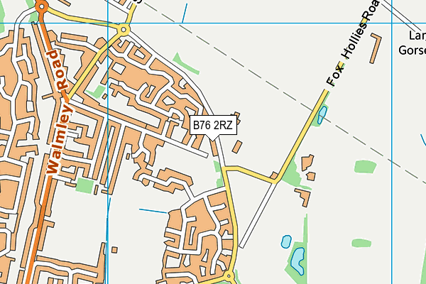 B76 2RZ map - OS VectorMap District (Ordnance Survey)