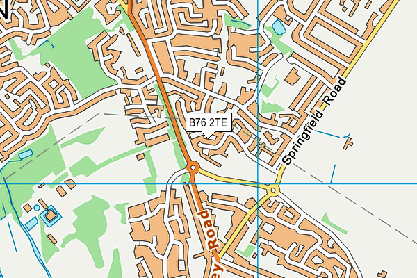 B76 2TE map - OS VectorMap District (Ordnance Survey)