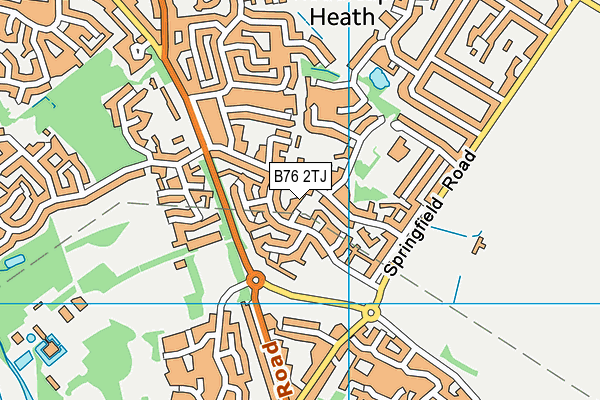 B76 2TJ map - OS VectorMap District (Ordnance Survey)