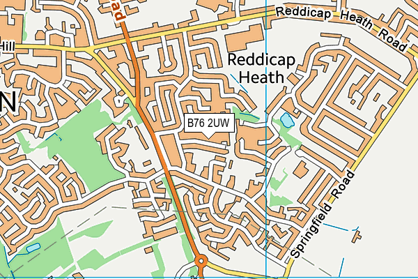 B76 2UW map - OS VectorMap District (Ordnance Survey)