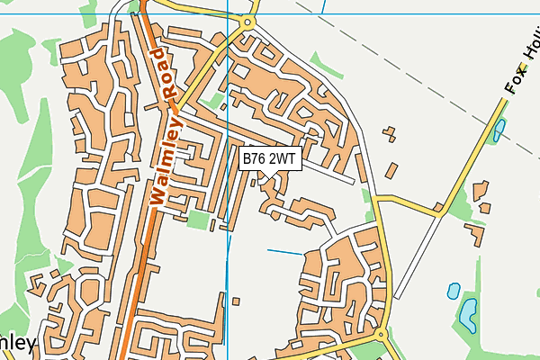 B76 2WT map - OS VectorMap District (Ordnance Survey)