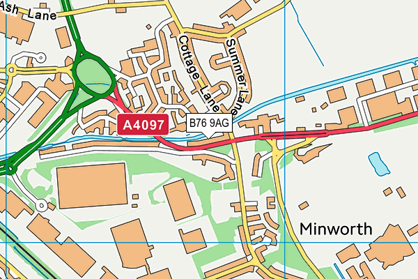 B76 9AG map - OS VectorMap District (Ordnance Survey)