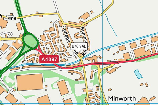 B76 9AL map - OS VectorMap District (Ordnance Survey)