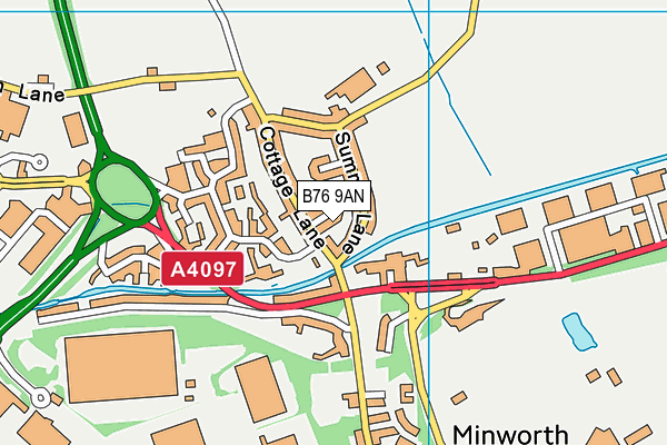 B76 9AN map - OS VectorMap District (Ordnance Survey)