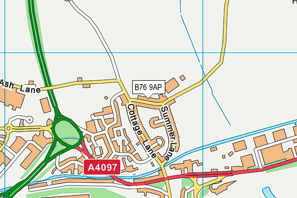 B76 9AP map - OS VectorMap District (Ordnance Survey)