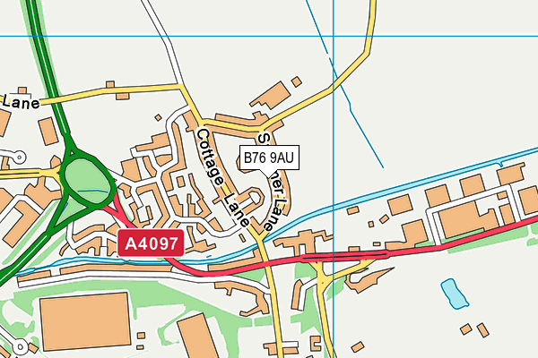 B76 9AU map - OS VectorMap District (Ordnance Survey)