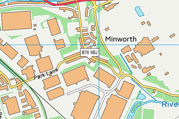 B76 9BJ map - OS VectorMap District (Ordnance Survey)