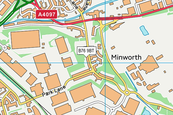 B76 9BT map - OS VectorMap District (Ordnance Survey)