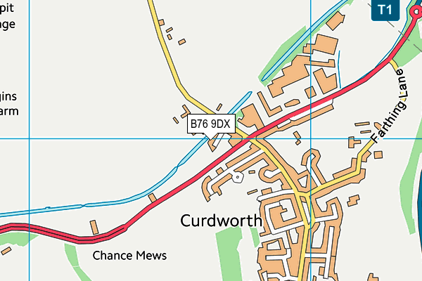 B76 9DX map - OS VectorMap District (Ordnance Survey)