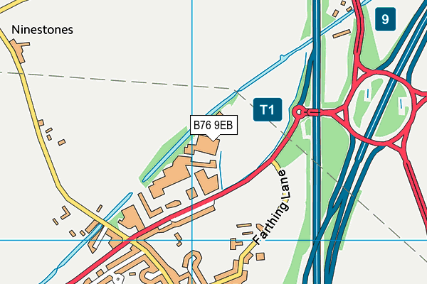 B76 9EB map - OS VectorMap District (Ordnance Survey)