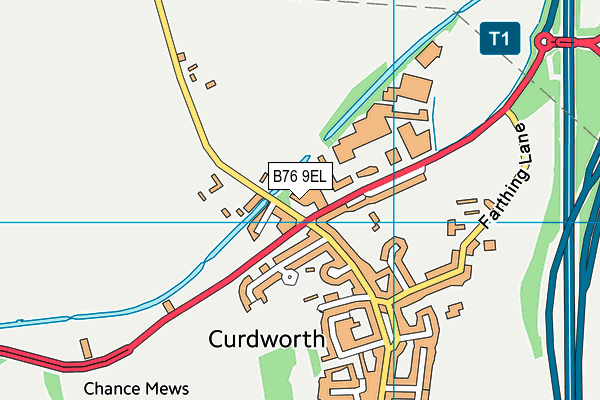 B76 9EL map - OS VectorMap District (Ordnance Survey)