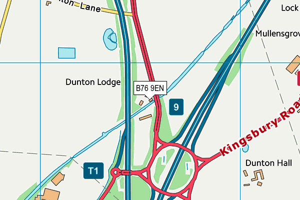 B76 9EN map - OS VectorMap District (Ordnance Survey)