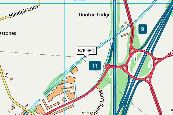 B76 9EQ map - OS VectorMap District (Ordnance Survey)