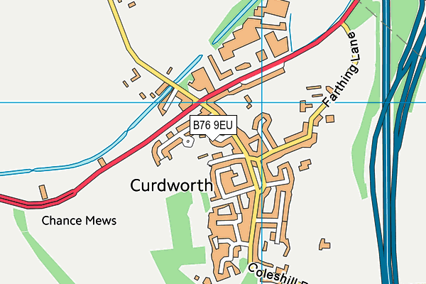 B76 9EU map - OS VectorMap District (Ordnance Survey)