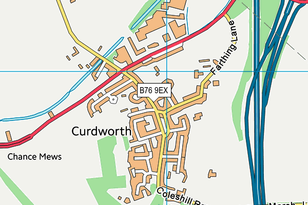 B76 9EX map - OS VectorMap District (Ordnance Survey)