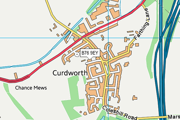 B76 9EY map - OS VectorMap District (Ordnance Survey)