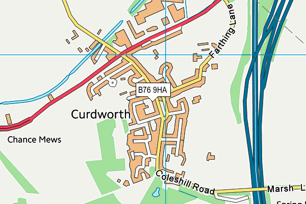 B76 9HA map - OS VectorMap District (Ordnance Survey)