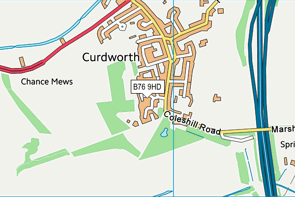 B76 9HD map - OS VectorMap District (Ordnance Survey)