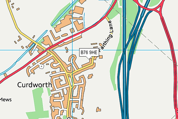 B76 9HE map - OS VectorMap District (Ordnance Survey)