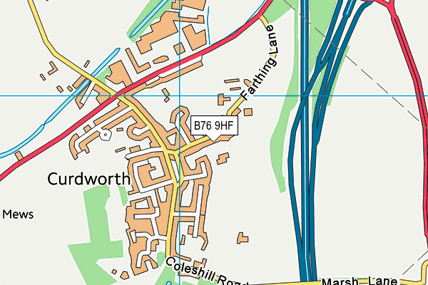 Curdworth Primary School map (B76 9HF) - OS VectorMap District (Ordnance Survey)