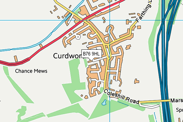 B76 9HL map - OS VectorMap District (Ordnance Survey)