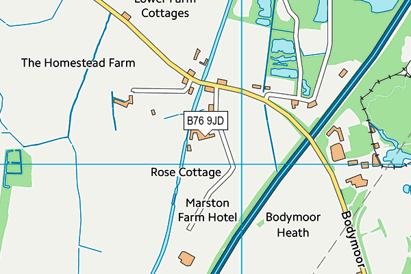 B76 9JD map - OS VectorMap District (Ordnance Survey)