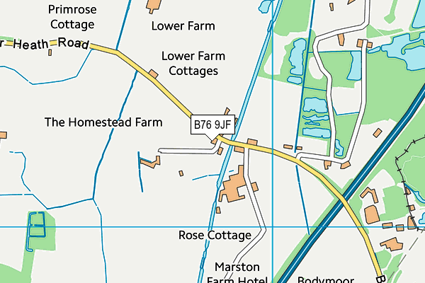 B76 9JF map - OS VectorMap District (Ordnance Survey)