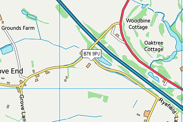 B76 9PJ map - OS VectorMap District (Ordnance Survey)