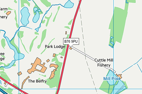 B76 9PU map - OS VectorMap District (Ordnance Survey)