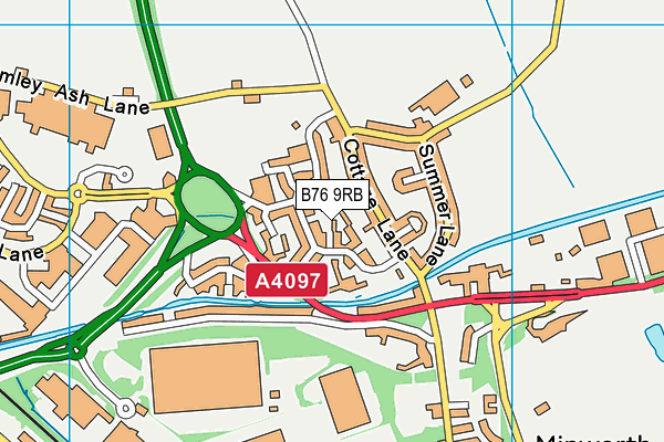 B76 9RB map - OS VectorMap District (Ordnance Survey)