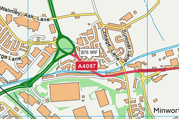 B76 9RF map - OS VectorMap District (Ordnance Survey)