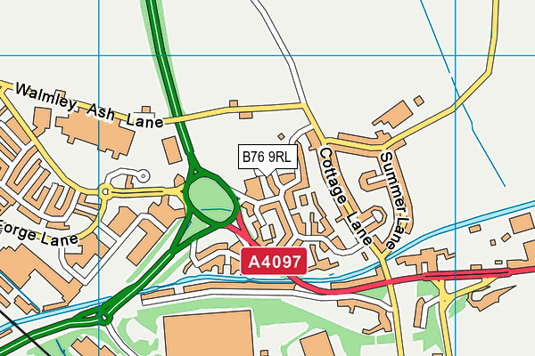 B76 9RL map - OS VectorMap District (Ordnance Survey)