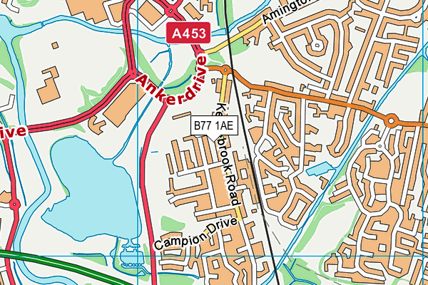 B77 1AE map - OS VectorMap District (Ordnance Survey)