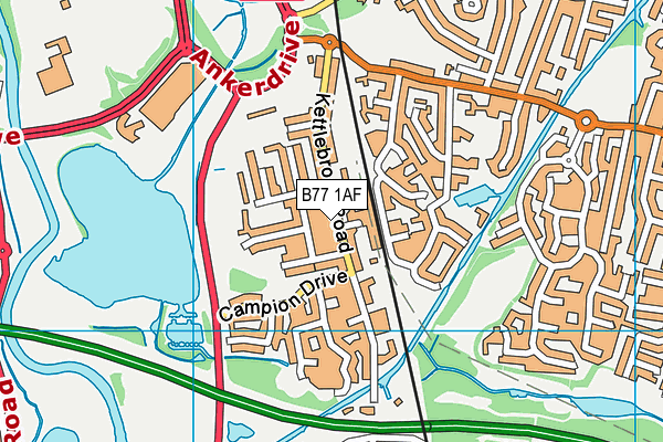 B77 1AF map - OS VectorMap District (Ordnance Survey)