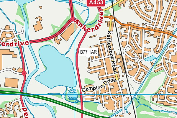 B77 1AR map - OS VectorMap District (Ordnance Survey)