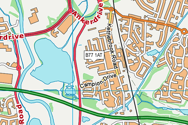 B77 1AT map - OS VectorMap District (Ordnance Survey)