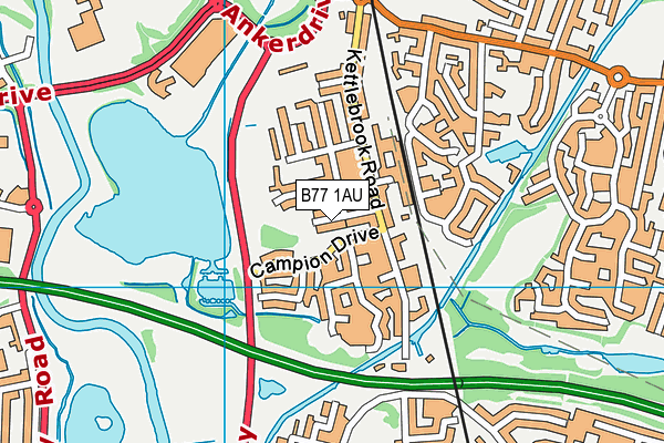 B77 1AU map - OS VectorMap District (Ordnance Survey)