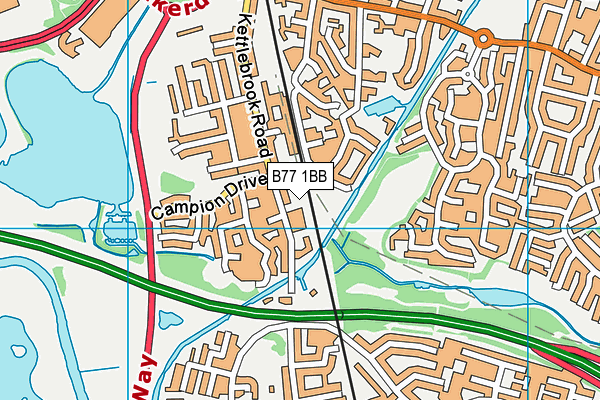 B77 1BB map - OS VectorMap District (Ordnance Survey)