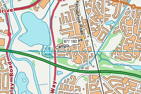 B77 1BD map - OS VectorMap District (Ordnance Survey)