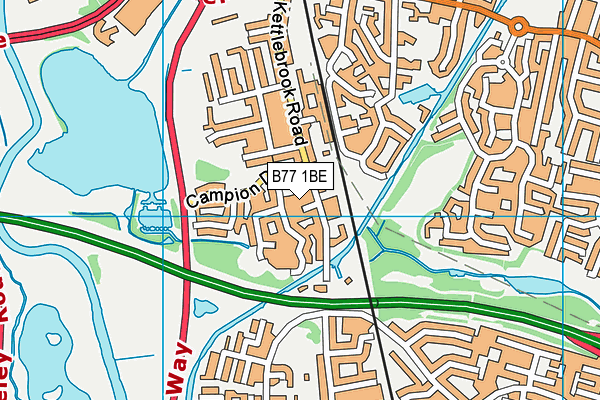 B77 1BE map - OS VectorMap District (Ordnance Survey)
