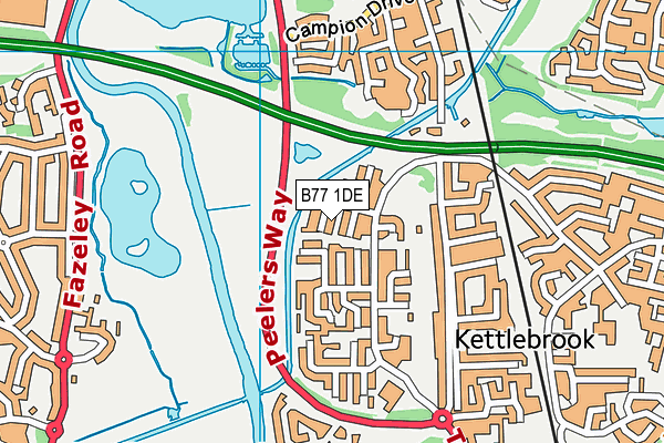 B77 1DE map - OS VectorMap District (Ordnance Survey)