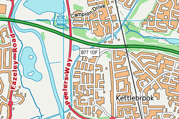B77 1DF map - OS VectorMap District (Ordnance Survey)
