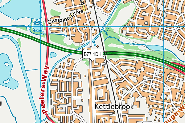 B77 1DH map - OS VectorMap District (Ordnance Survey)