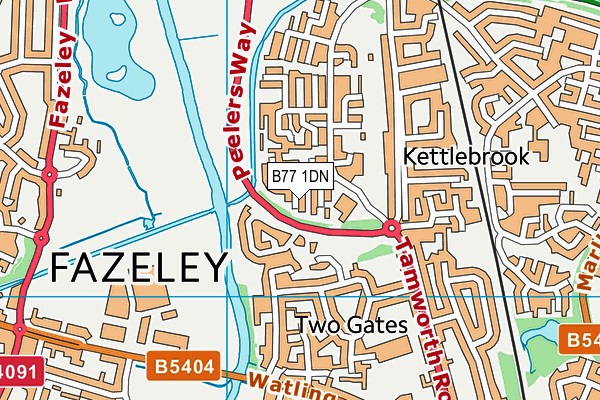 B77 1DN map - OS VectorMap District (Ordnance Survey)