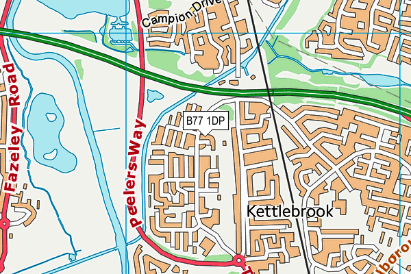 B77 1DP map - OS VectorMap District (Ordnance Survey)