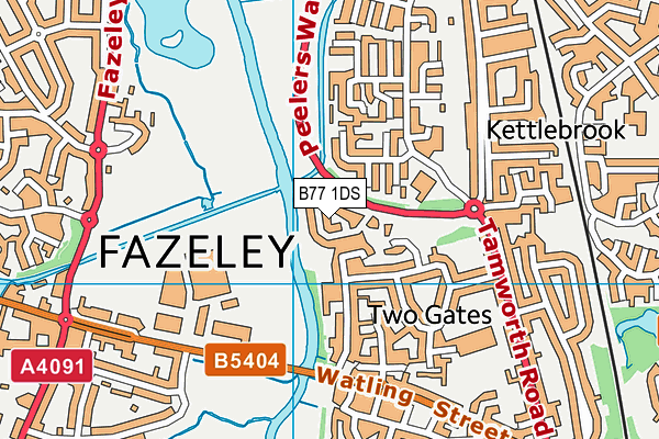 B77 1DS map - OS VectorMap District (Ordnance Survey)