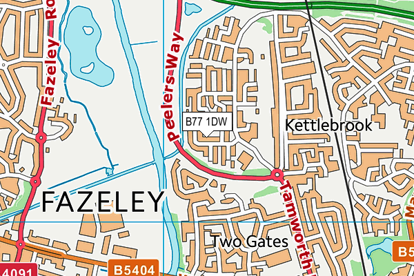 B77 1DW map - OS VectorMap District (Ordnance Survey)